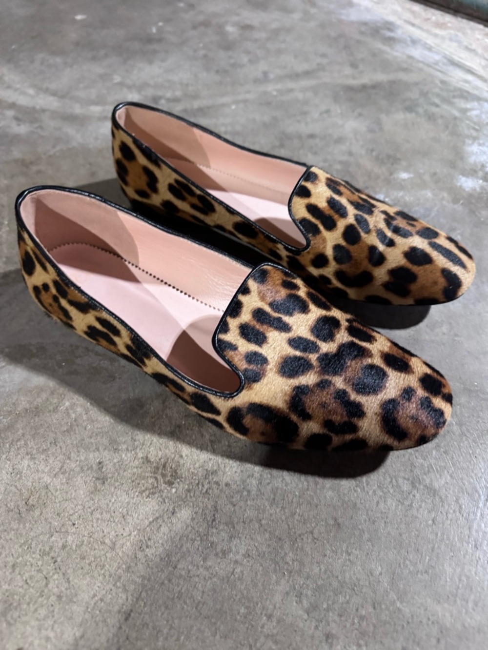 J. Crew calf hair animal print loafers Size 8